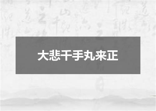 大悲千手丸来正