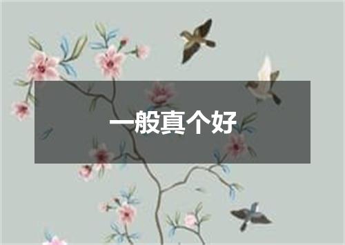 一般真个好