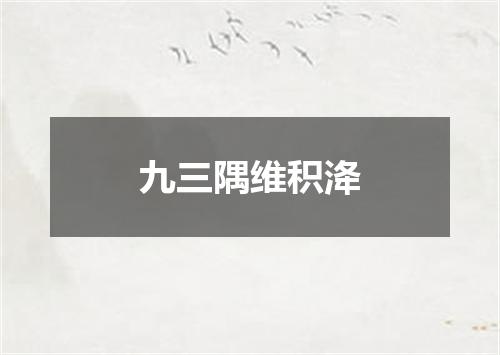 九三隅维积洚