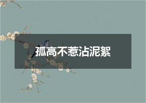 孤高不惹沾泥絮