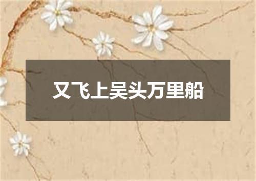 又飞上吴头万里船