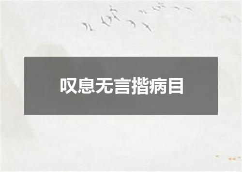 叹息无言揩病目