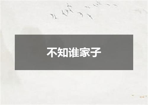 不知谁家子