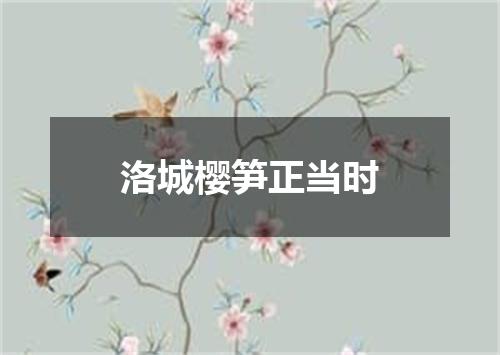 洛城樱笋正当时