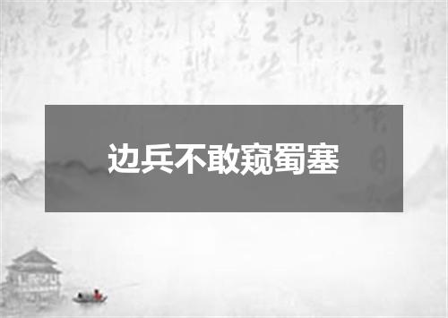 边兵不敢窥蜀塞