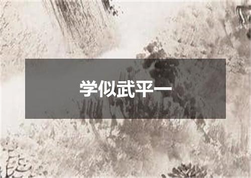 学似武平一