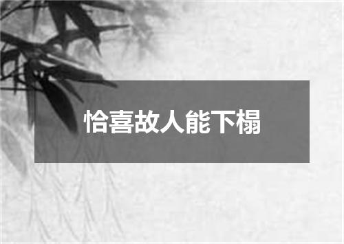 恰喜故人能下榻