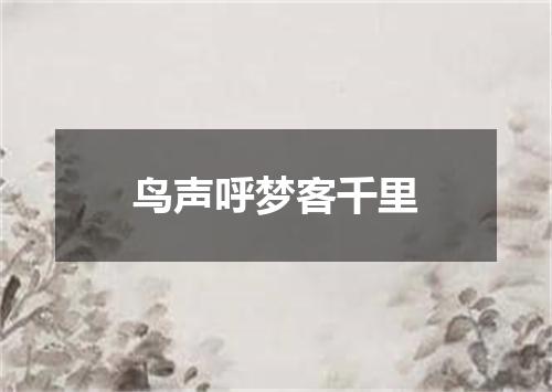 鸟声呼梦客千里