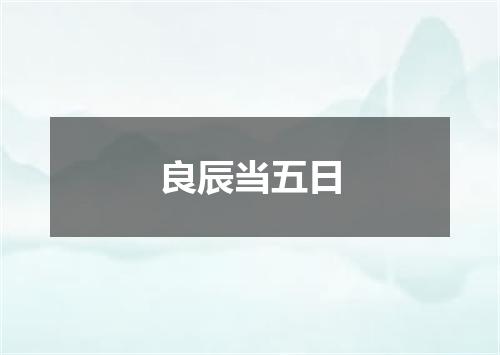 良辰当五日