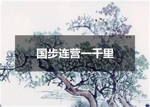 国步连营一千里