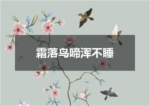 霜落鸟啼浑不睡