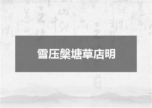 雪压槃塘草店明