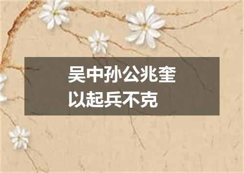 吴中孙公兆奎以起兵不克