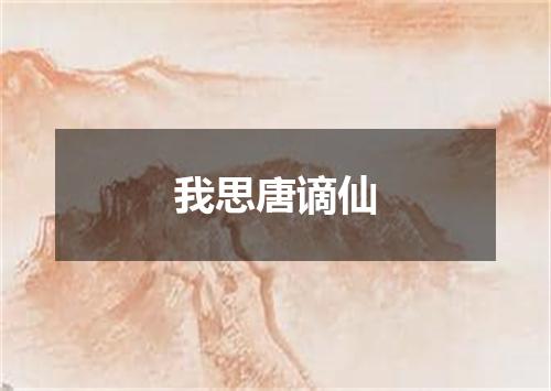 我思唐谪仙