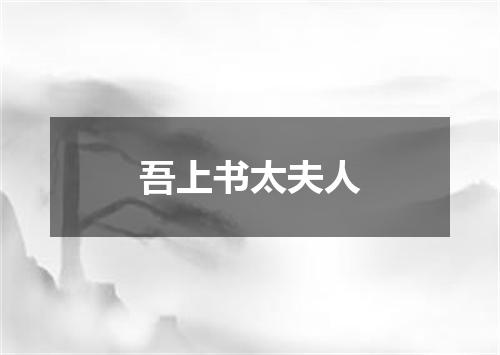 吾上书太夫人