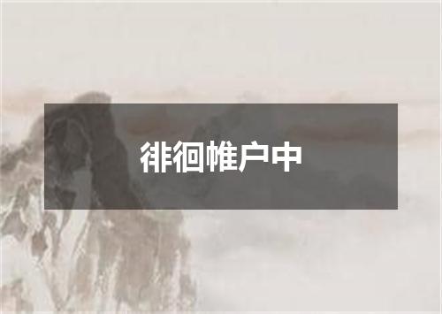 徘徊帷户中
