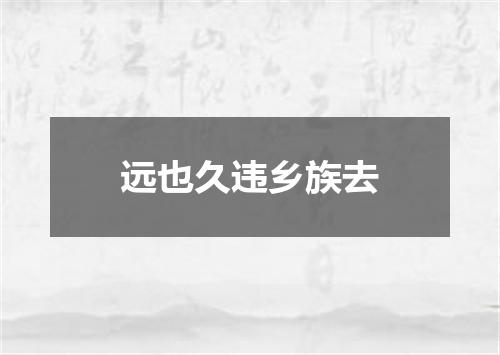 远也久违乡族去