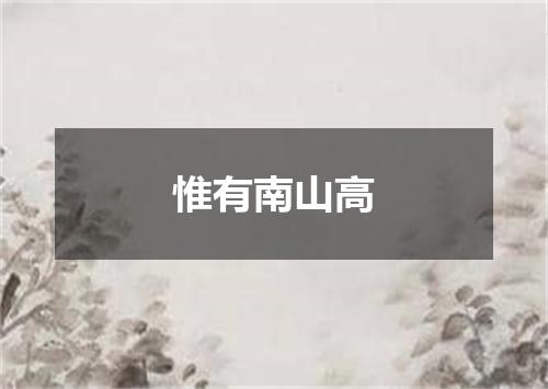 惟有南山高