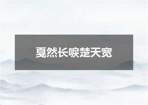 戛然长唳楚天宽