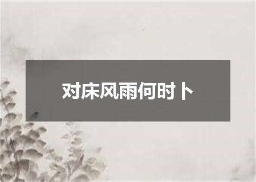 对床风雨何时卜