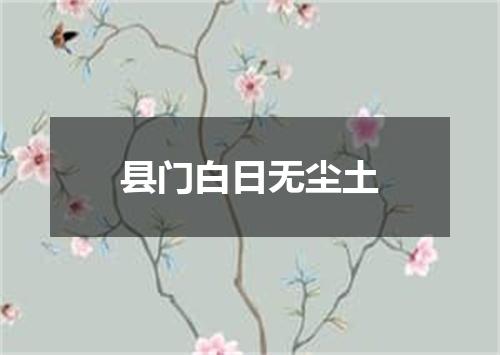 县门白日无尘土