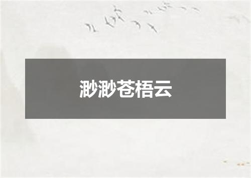 渺渺苍梧云