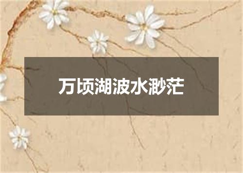 万顷湖波水渺茫