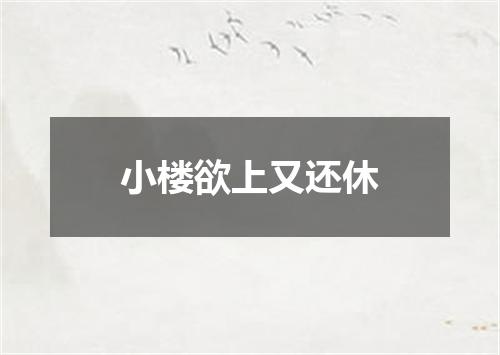 小楼欲上又还休