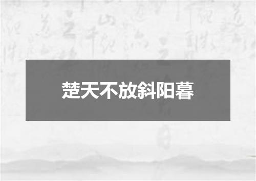 楚天不放斜阳暮
