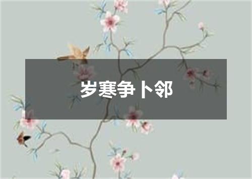 岁寒争卜邻