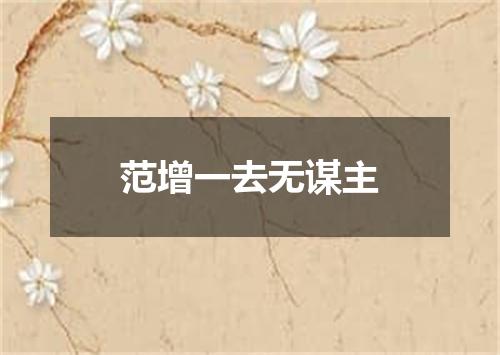 范增一去无谋主
