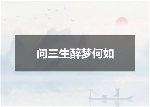 问三生醉梦何如