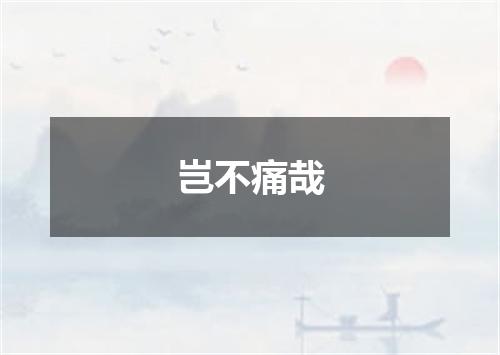 岂不痛哉