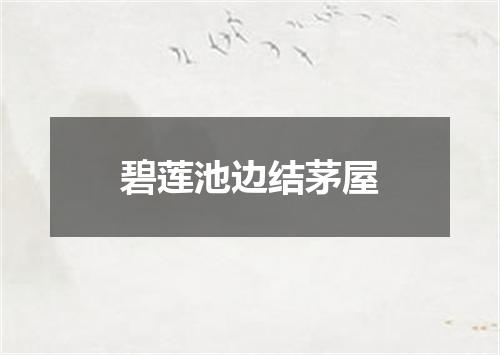碧莲池边结茅屋