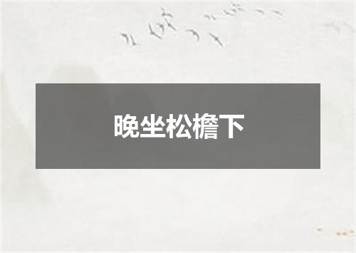 晚坐松檐下