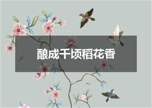 酿成千顷稻花香