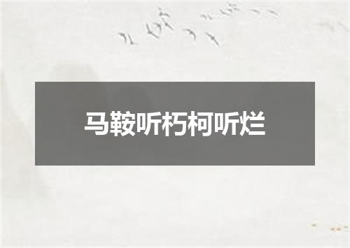 马鞍听朽柯听烂