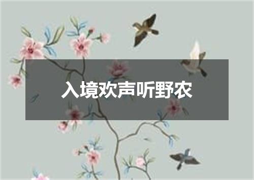 入境欢声听野农