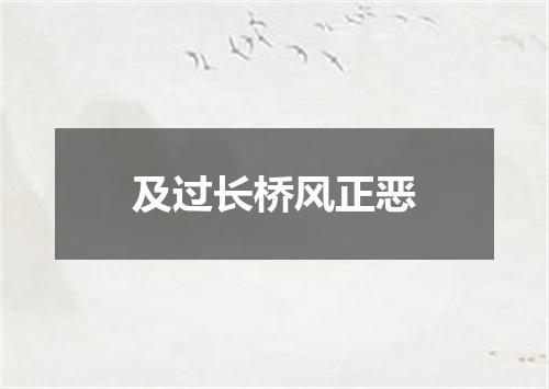 及过长桥风正恶