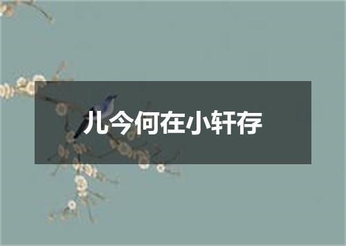 儿今何在小轩存