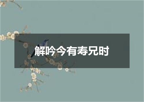 解吟今有寿兄时