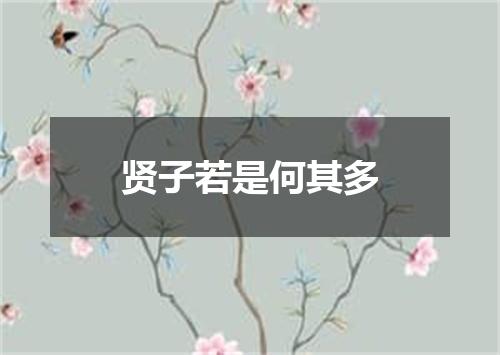 贤子若是何其多