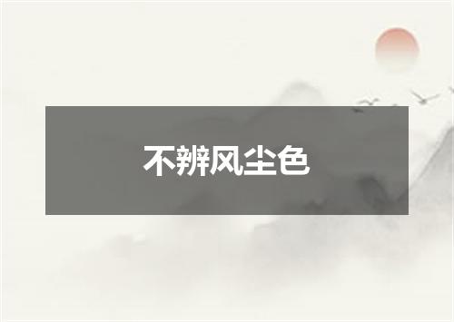 不辨风尘色