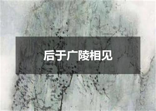 后于广陵相见