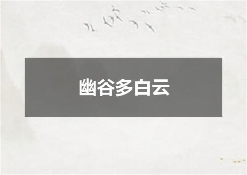 幽谷多白云