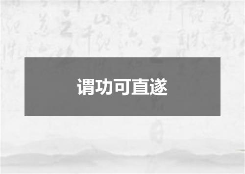 谓功可直遂