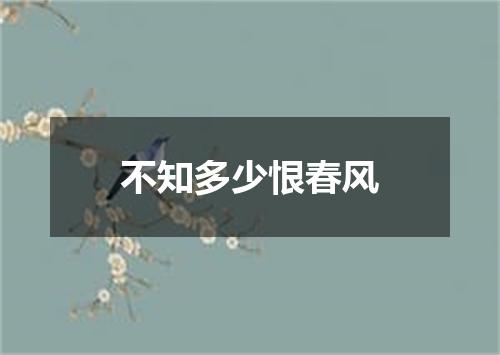 不知多少恨春风