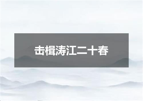 击楫涛江二十春