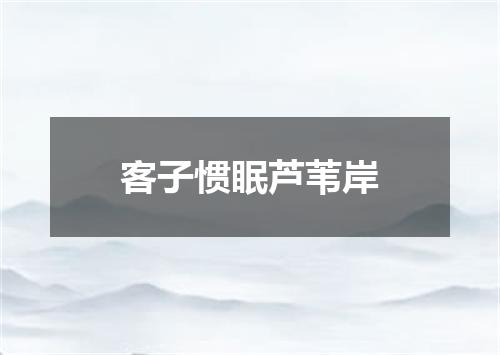 客子惯眠芦苇岸