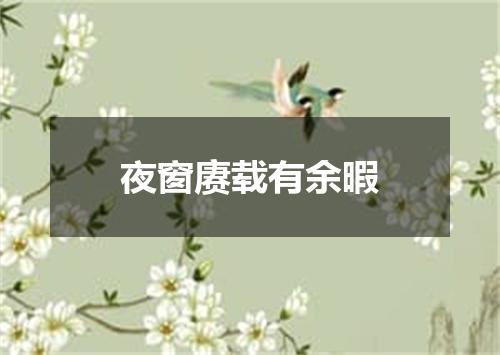 夜窗赓载有余暇